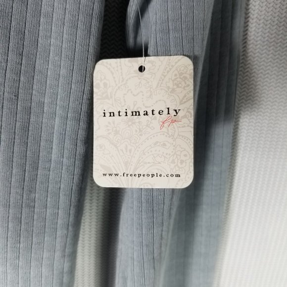 Free People The Rickie Top Long Sleeve Ribbed Shirt Grey Haze Small (4-6… - Picture 5 of 7